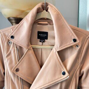 Marciano Los Angeles Genuine Leather Moto Jacket Blush Belted XS